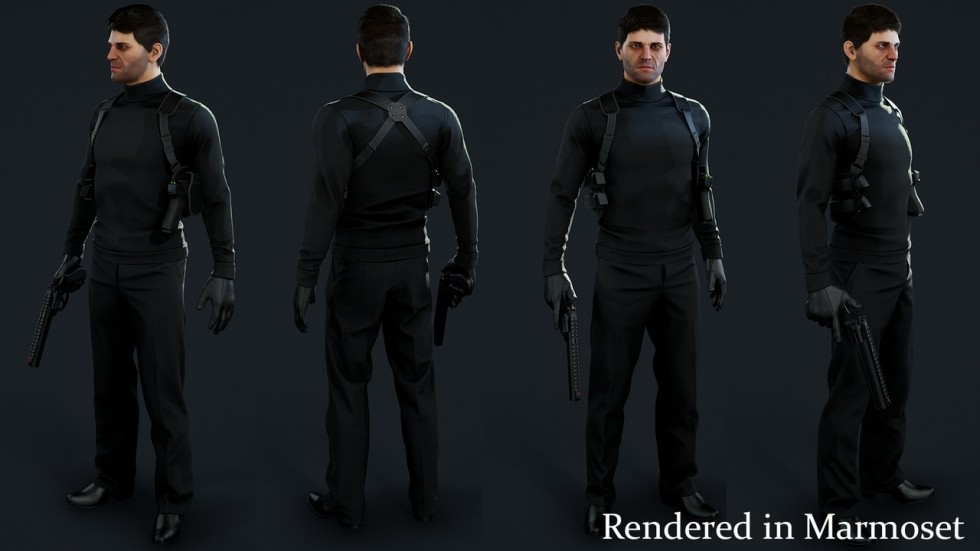UE4虚幻5 TSam Agent 游戏男性特工角色模型