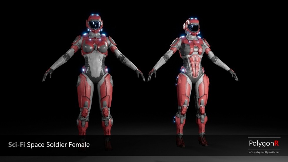 超炫科幻次代宇宙女士兵模型