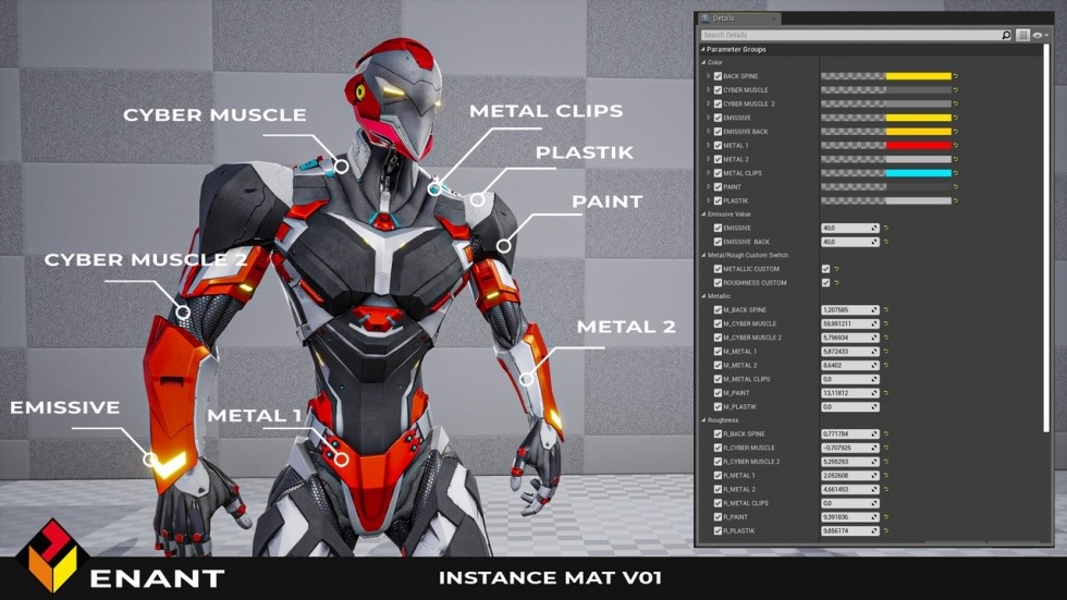 UE4虚幻5 Sci-FI Cyber Robot 01 科幻网络机器人角色模型