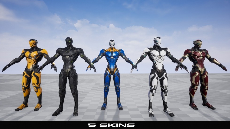 UE4虚幻5 Sci-FI Cyber Robot 01 科幻网络机器人角色模型