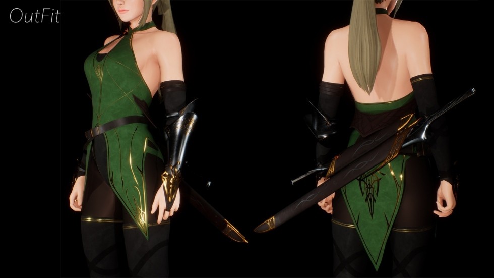 UE4虚幻5 Sword Elf 幻想游戏精灵角色次时代暗夜精灵模型