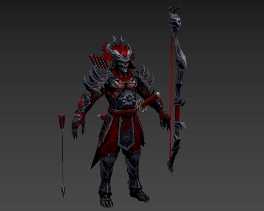 武士男绑定动画模型