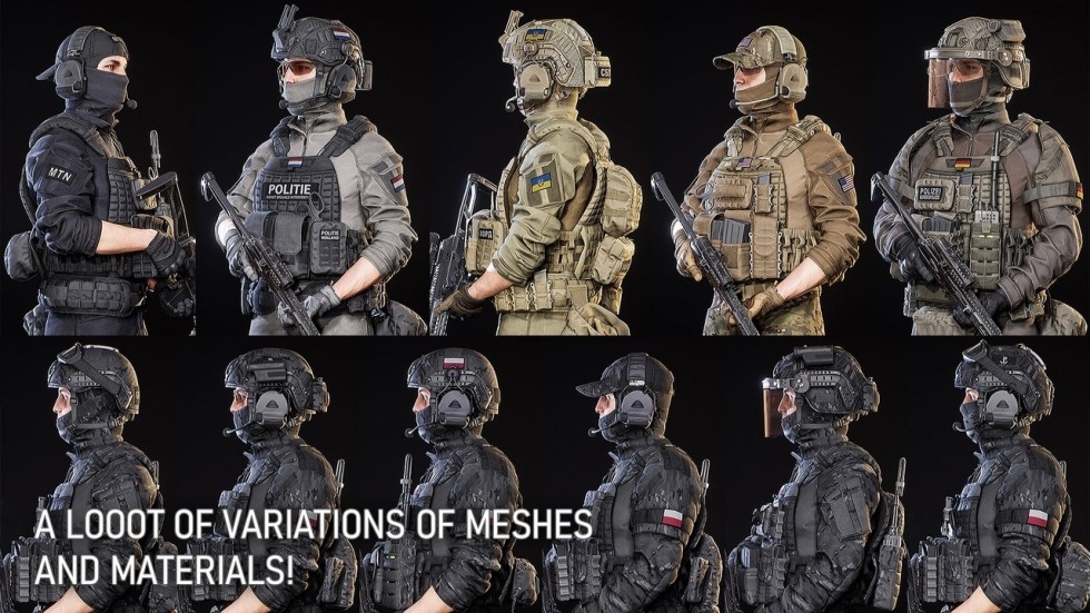 UE5虚幻4 写实士兵角色军事人物模型 