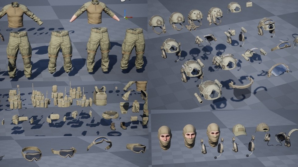 UE5虚幻4 写实士兵角色军事人物模型 