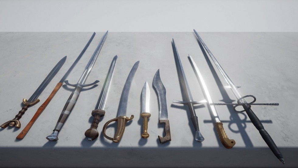 中世纪欧洲冷兵器刀剑武器模型