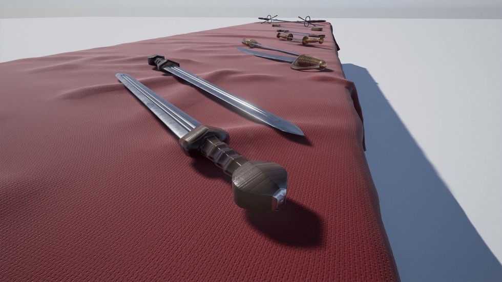 中世纪欧洲冷兵器刀剑武器模型