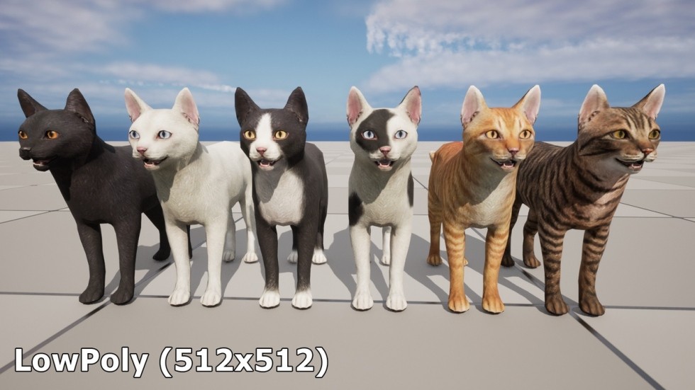 UE4虚幻5 Cats Pack 小猫猫咪角色模型带动画