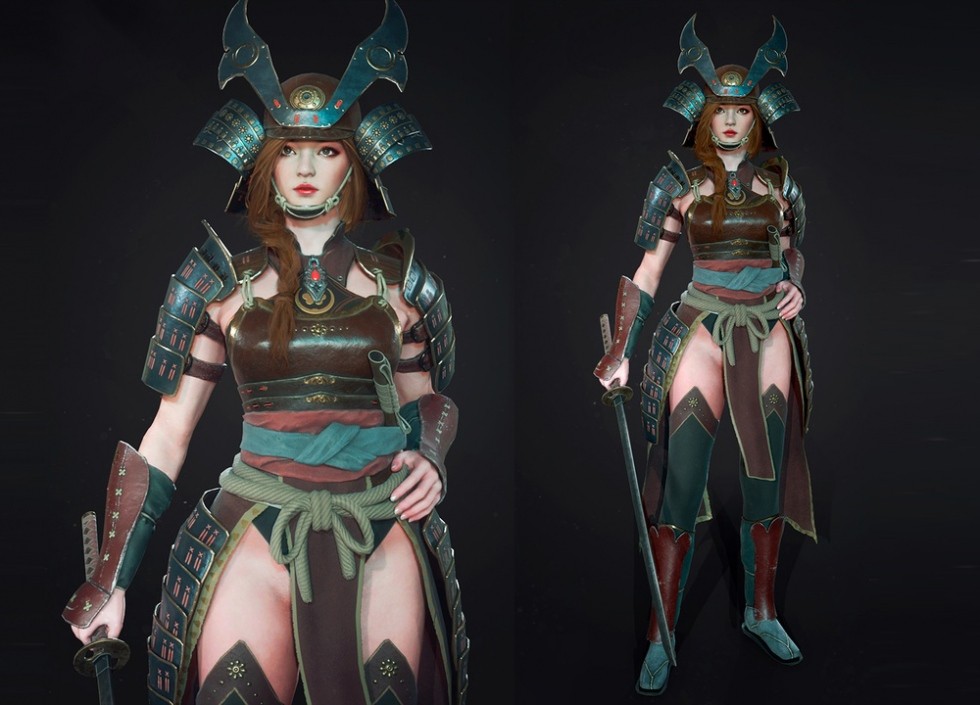 UE4虚幻5 Samurai Girl 女武士美女少女角色模型