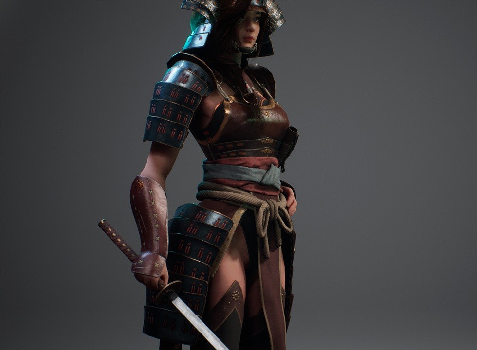 UE4虚幻5 Samurai Girl 女武士美女少女角色模型