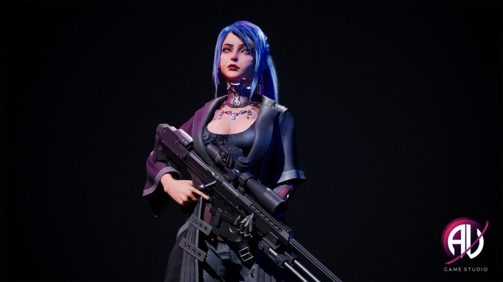 UE5虚幻5 Cyberpunk Girl - Evelynn V4 赛博朋克女孩伊芙琳角色模型