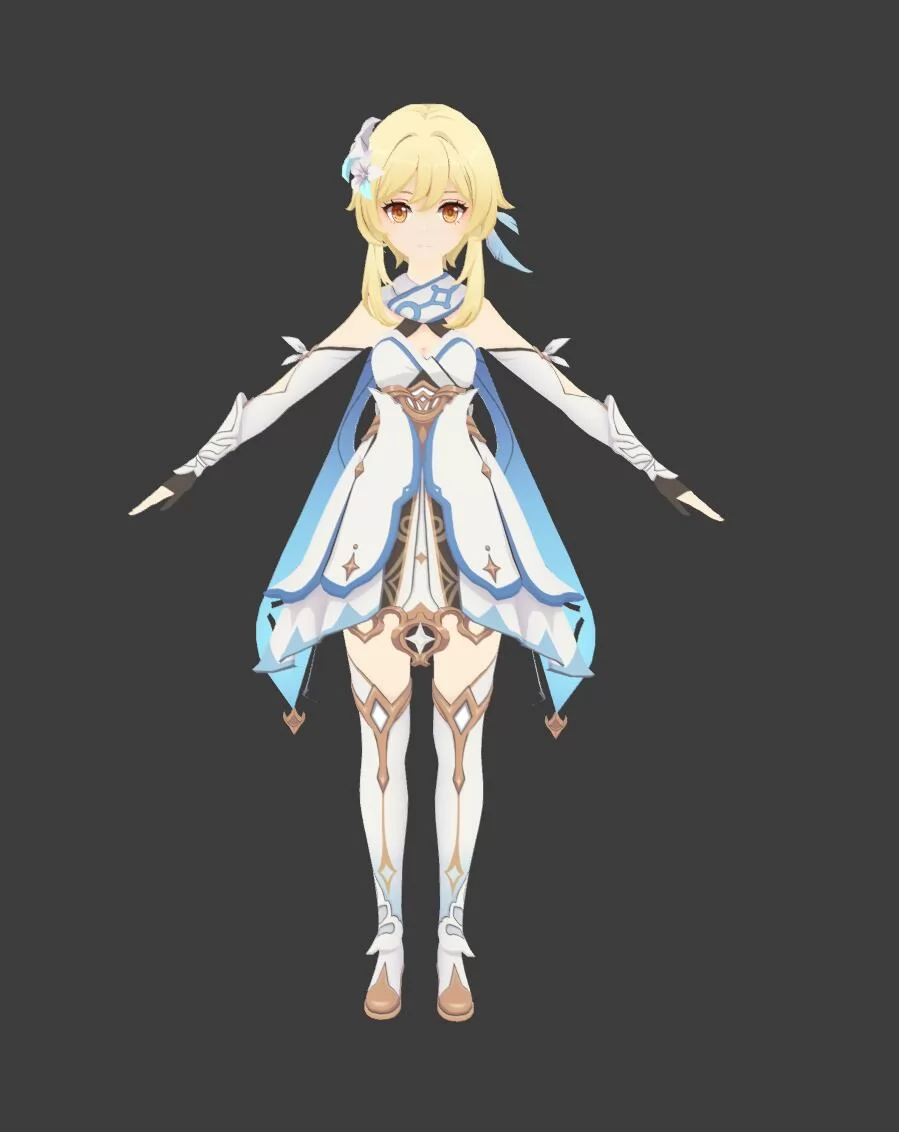  原神全套55个原神二次元3D模型跳舞动作合集 骨骼绑定
