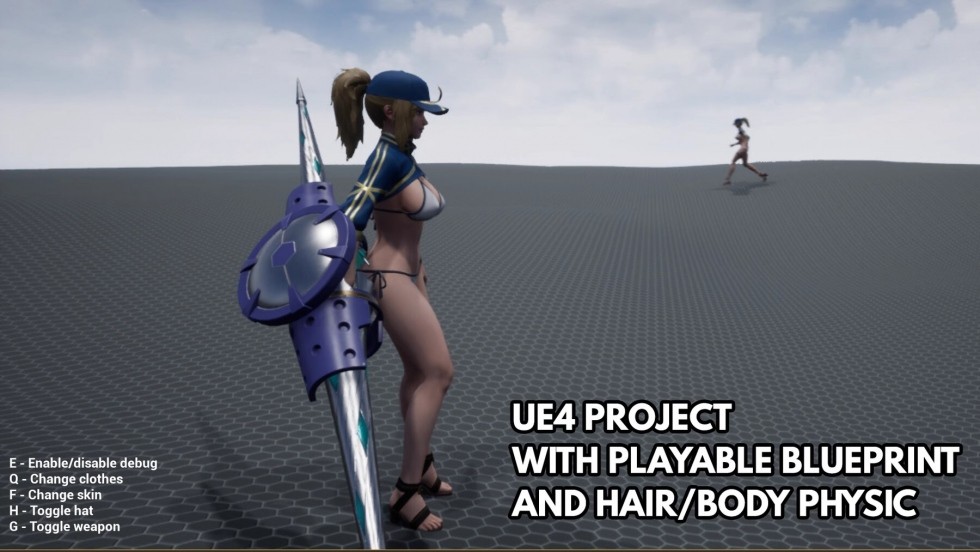 Blender Maya UE虚幻女机娘二次元科幻机甲战士角色骨骼绑定3D模型