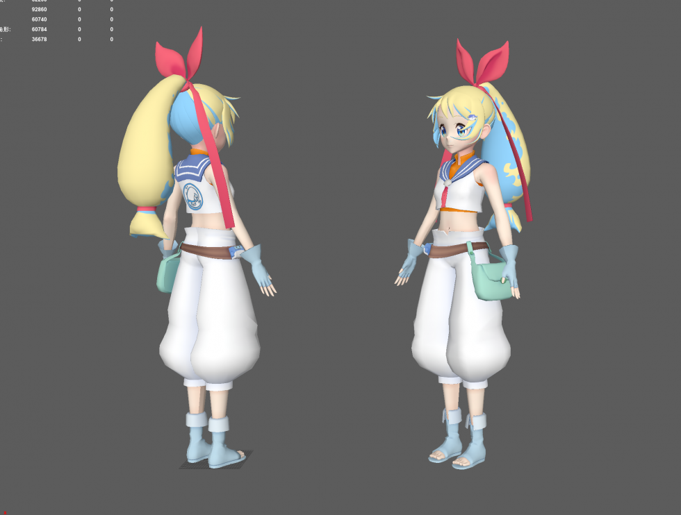 可爱女孩，带面部blendshape