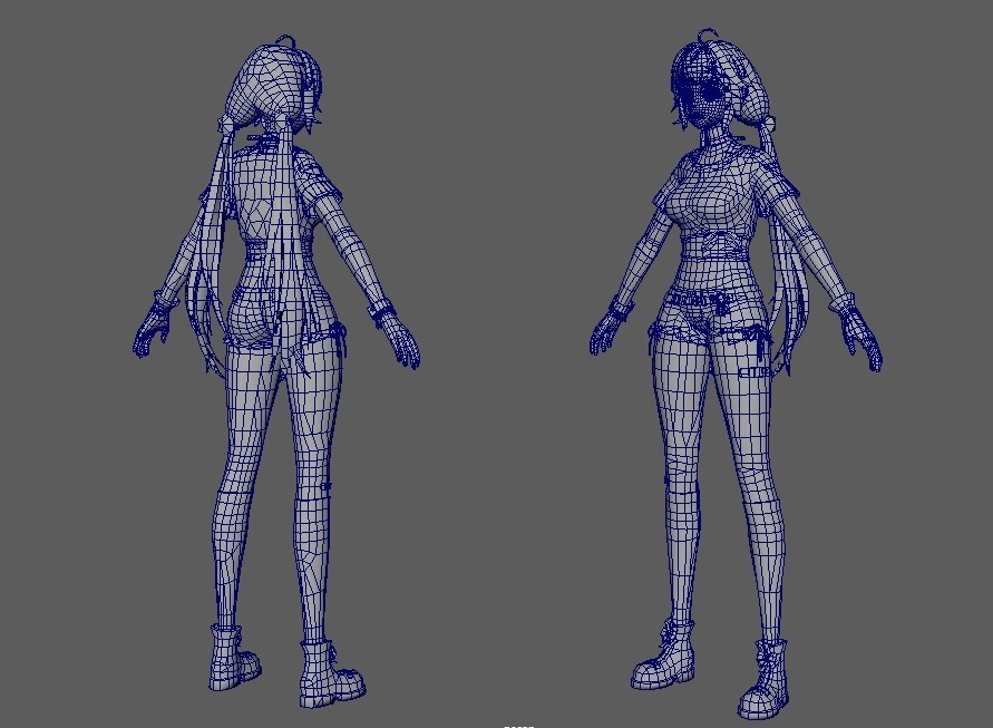双马尾女孩maya绑定