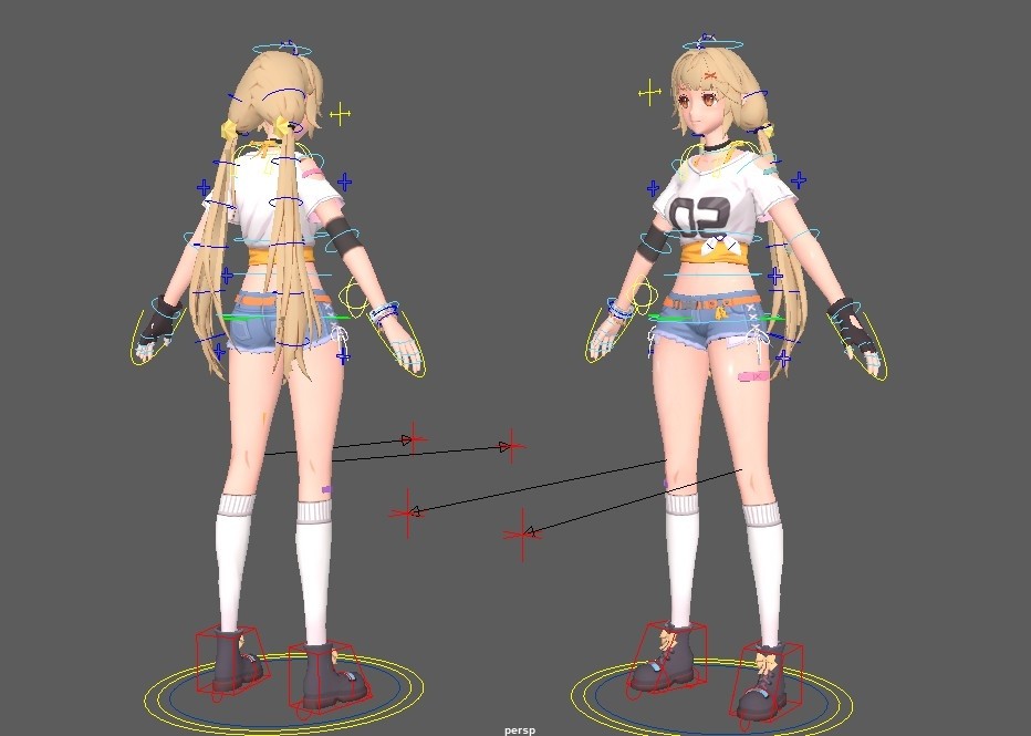 双马尾女孩maya绑定