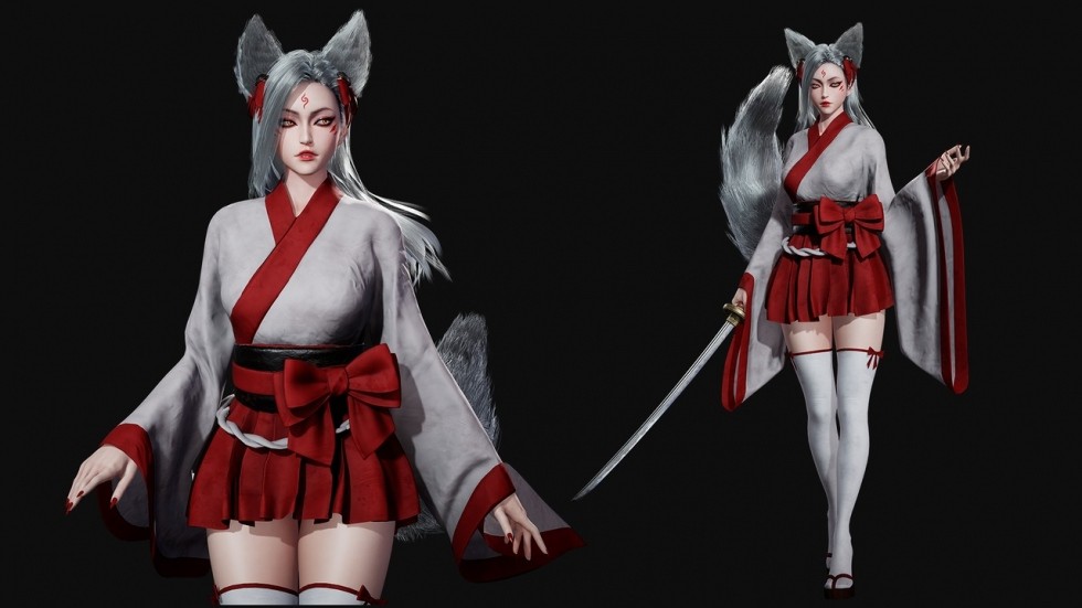 狐仙美人阿狸角色模型带骨骼动画
