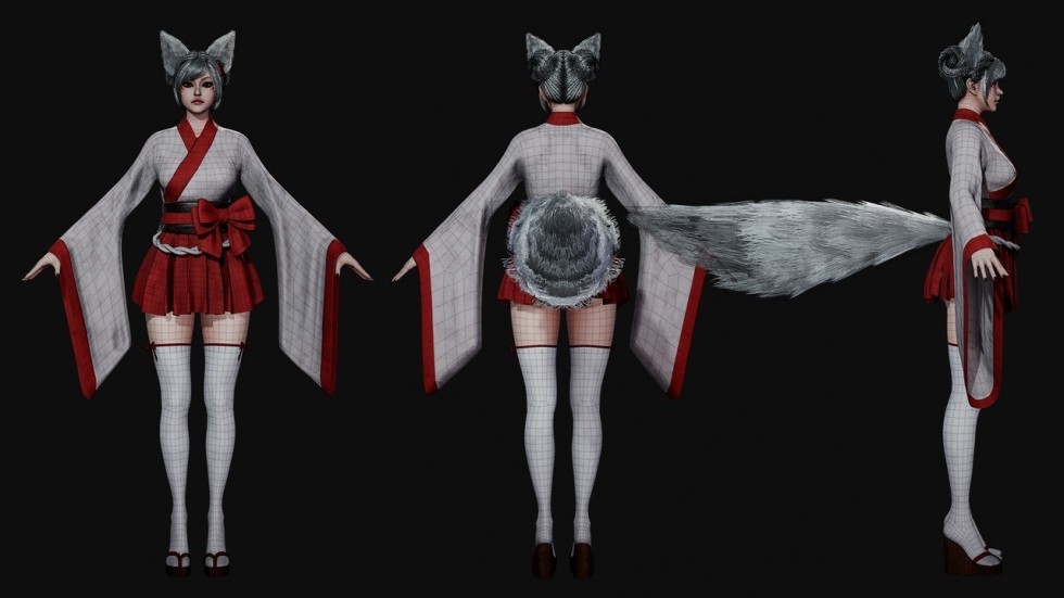 狐仙美人阿狸角色模型带骨骼动画