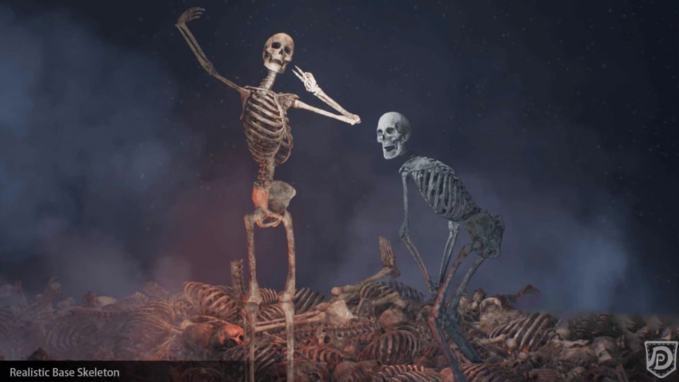 UE4虚幻5 Realistic Base Skeleton 写实人类基础骨架骷髅模型