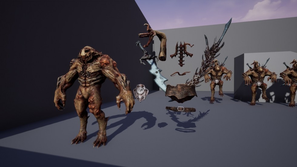 UE4虚幻5 Mutant Monster 10 游戏低多边形变种怪物角色带动画