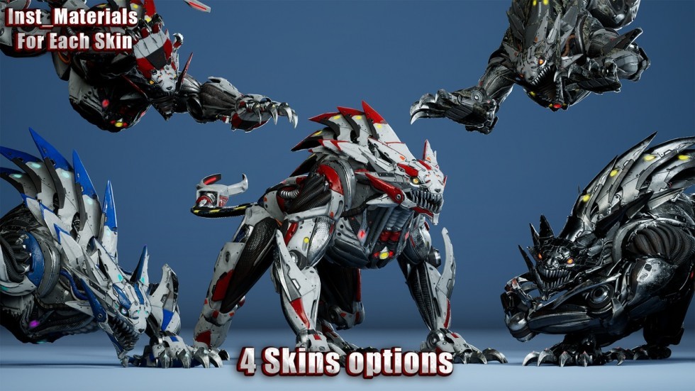 UE4虚幻5 Sci-Fi Boss Pack 游戏机械科幻BOSS角色模型带动画