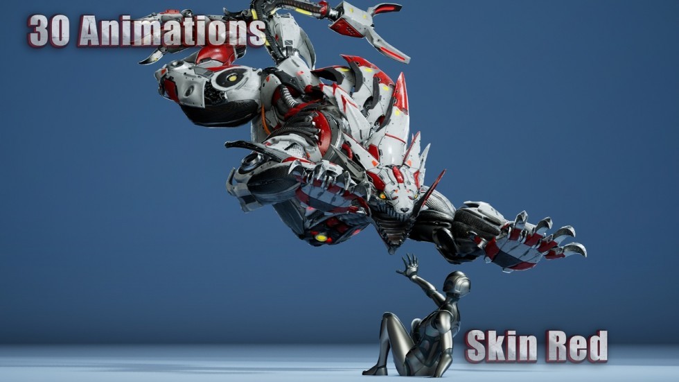 UE4虚幻5 Sci-Fi Boss Pack 游戏机械科幻BOSS角色模型带动画