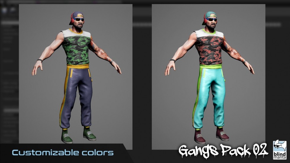 UE4虚幻5 Gangs Pack 02 黑帮帮派角色包