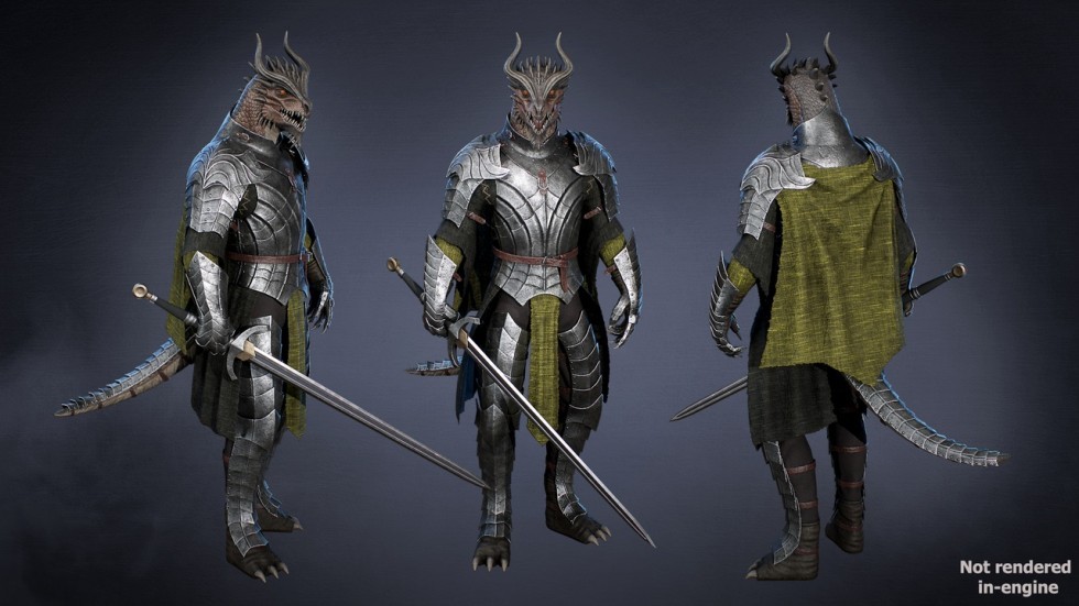 UE4虚幻5 Lizardman Paladin 蜥蜴人圣骑士游戏角色模型