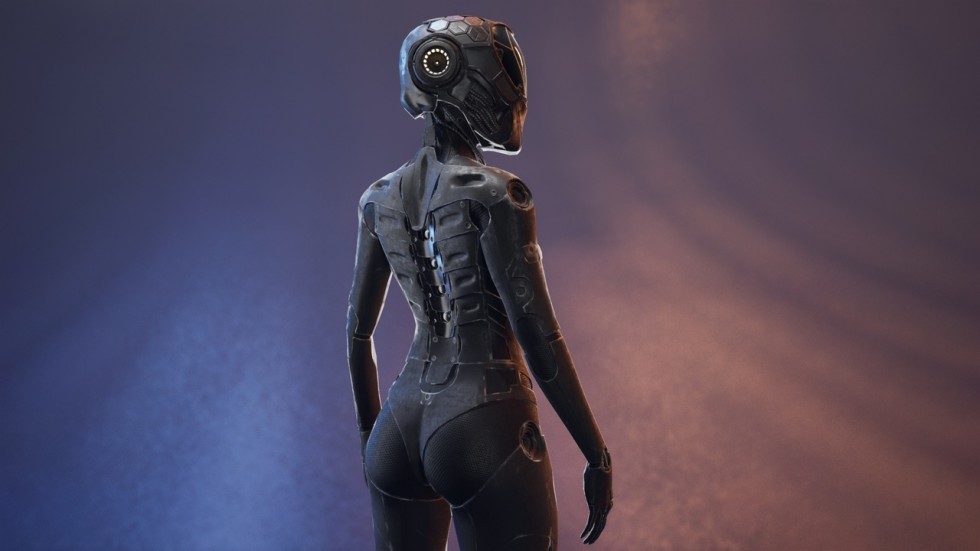 UE4虚幻5 Sci-Fi Girl 科幻头盔女孩角色模型
