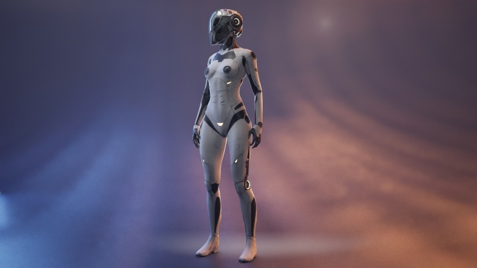 UE4虚幻5 Sci-Fi Girl 科幻头盔女孩角色模型