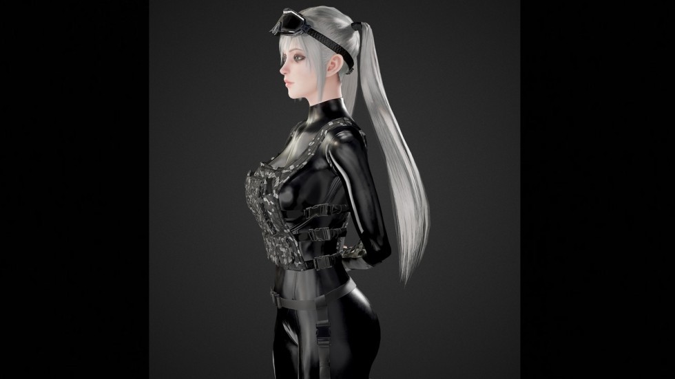 UE4虚幻5 Military Girl 可爱军事风格漂亮女孩角色模型