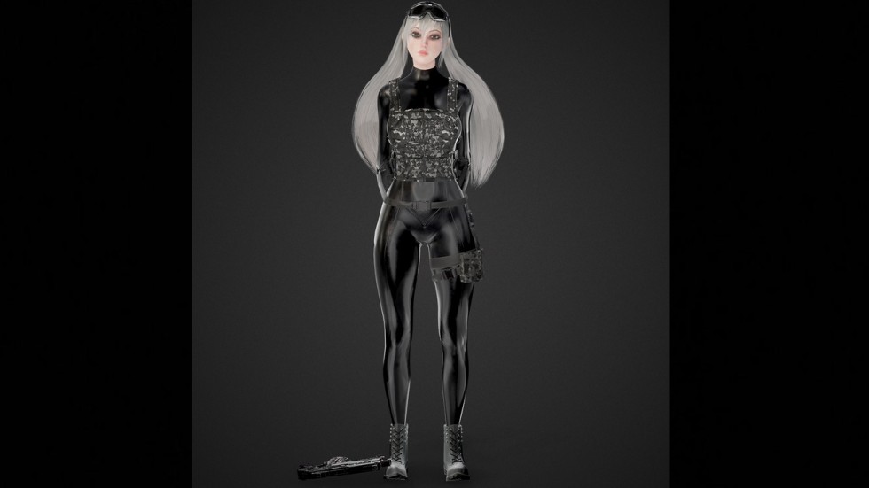 UE4虚幻5 Military Girl 可爱军事风格漂亮女孩角色模型