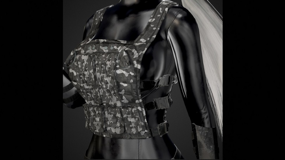 UE4虚幻5 Military Girl 可爱军事风格漂亮女孩角色模型