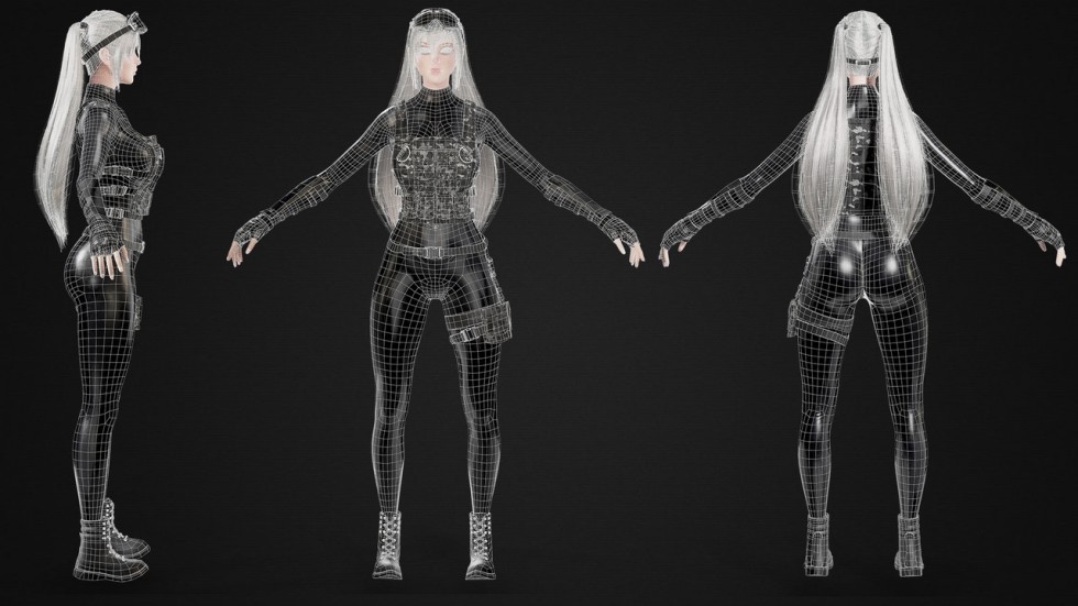 UE4虚幻5 Military Girl 可爱军事风格漂亮女孩角色模型