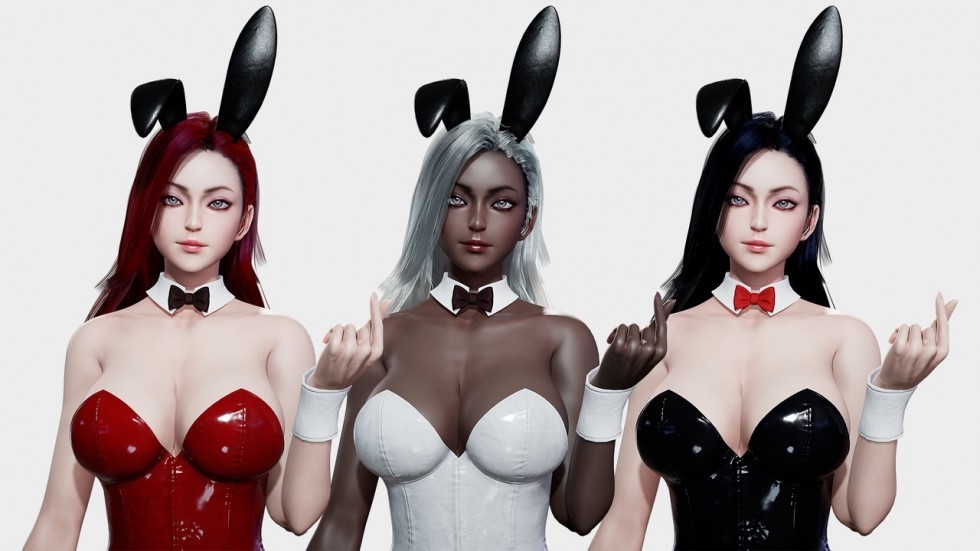 Bunny Girl兔女郎4k纹理角色头部头发衣服眼睛睫毛眉毛3d模型