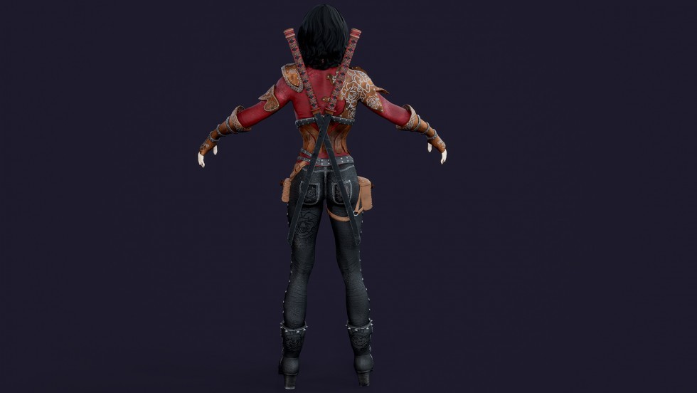 UE4虚幻5 Warrior Rose 动作游戏美女战士骑士剑士人物角色模型