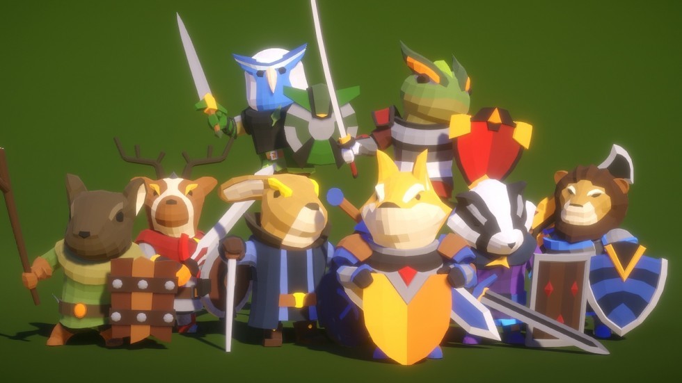 UE4虚幻5 Knight of Animal : Modular Polyart 卡通动物骑士模型