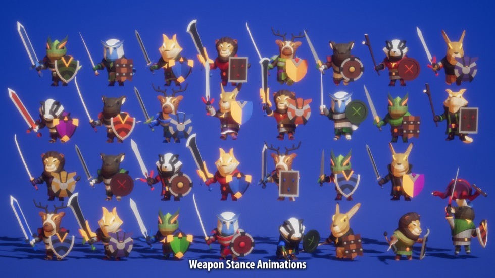 UE4虚幻5 Knight of Animal : Modular Polyart 卡通动物骑士模型