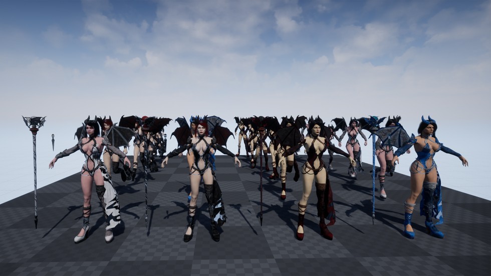 UE4虚幻5 Succubus 低多边形女妖魔鬼角色模型