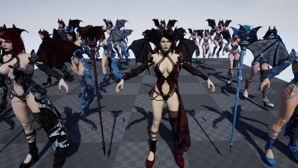 UE4虚幻5 Succubus 低多边形女妖魔鬼角色模型