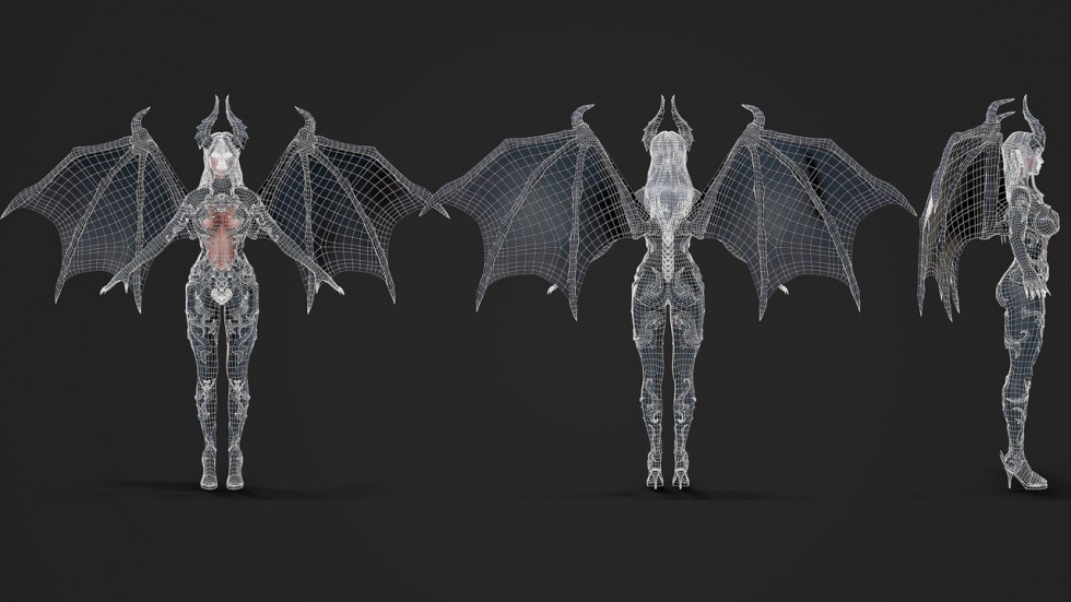 UE4虚幻5 Succubus Girl 可爱魅魔女孩人物角色模型