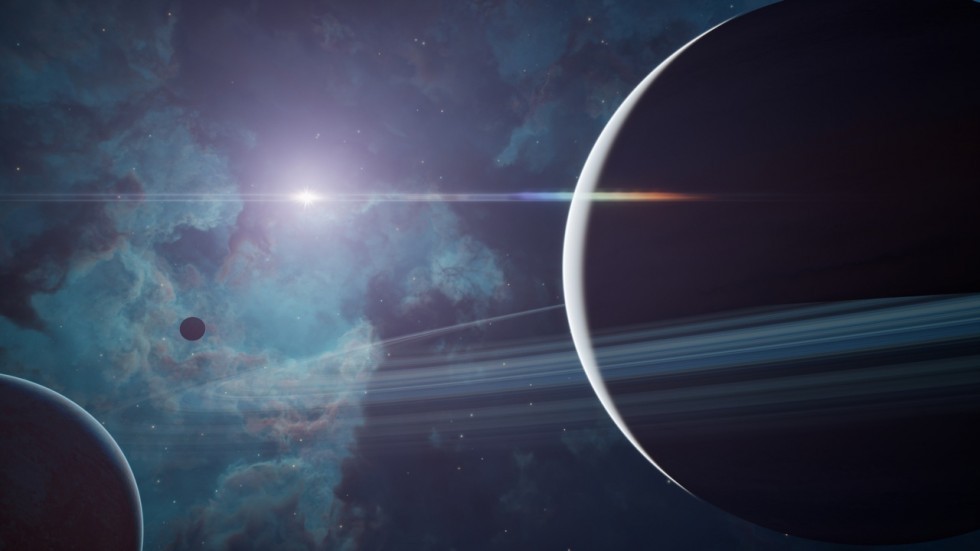 科幻太空宇宙行星恒星黑洞场景模型