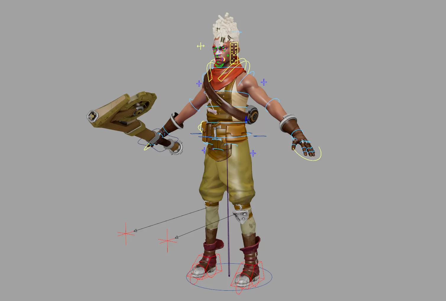 双城之战 - 艾克 Ekko - Maya 模型带绑定贴图