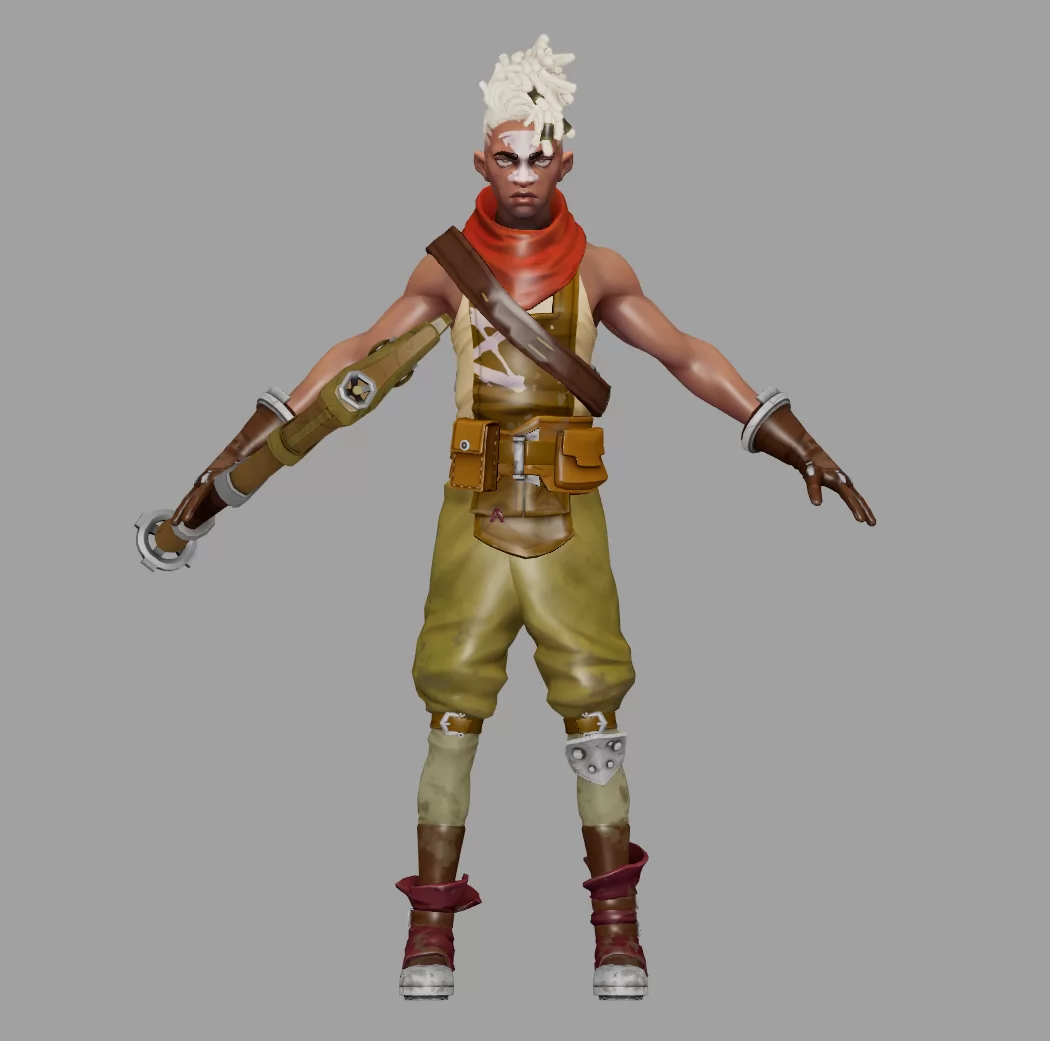 双城之战 - 艾克 Ekko - Maya 模型带绑定贴图