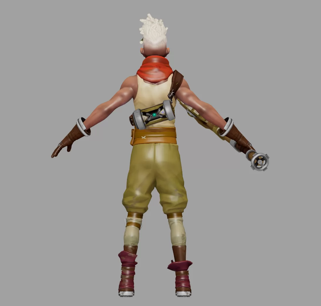 双城之战 - 艾克 Ekko - Maya 模型带绑定贴图
