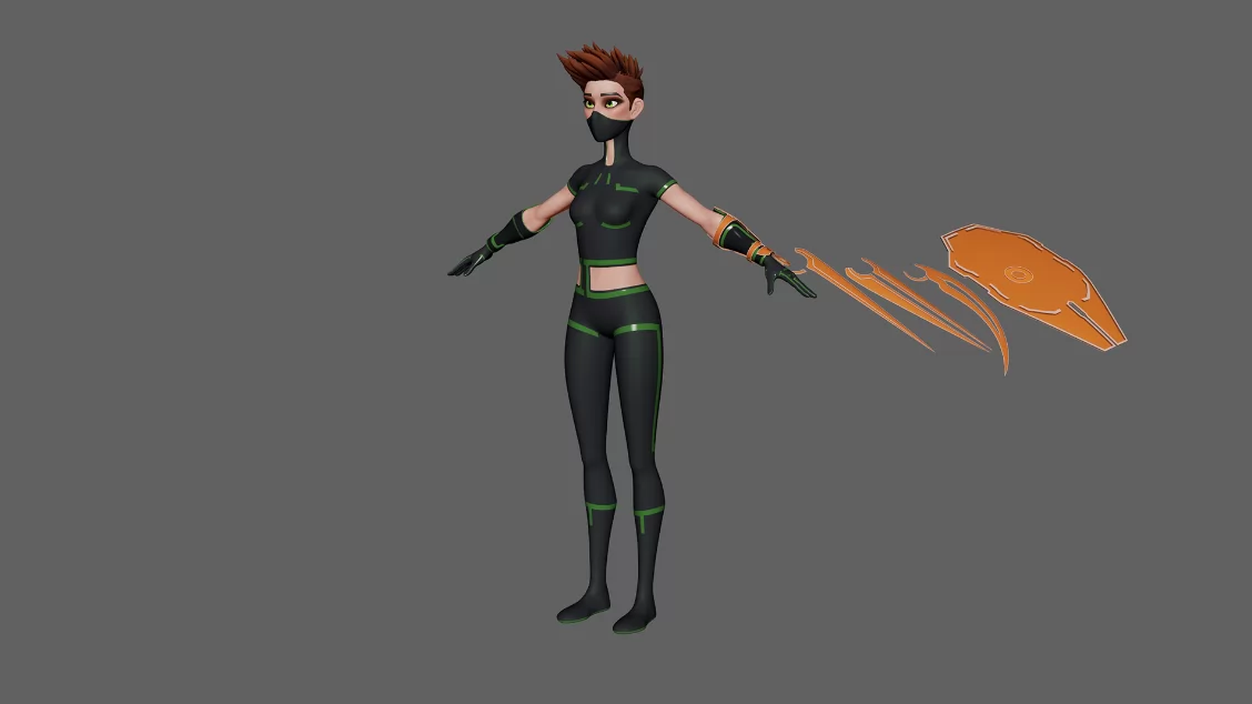 新版 维奥莱特 Maya (2020+) 模型带绑定贴图武器