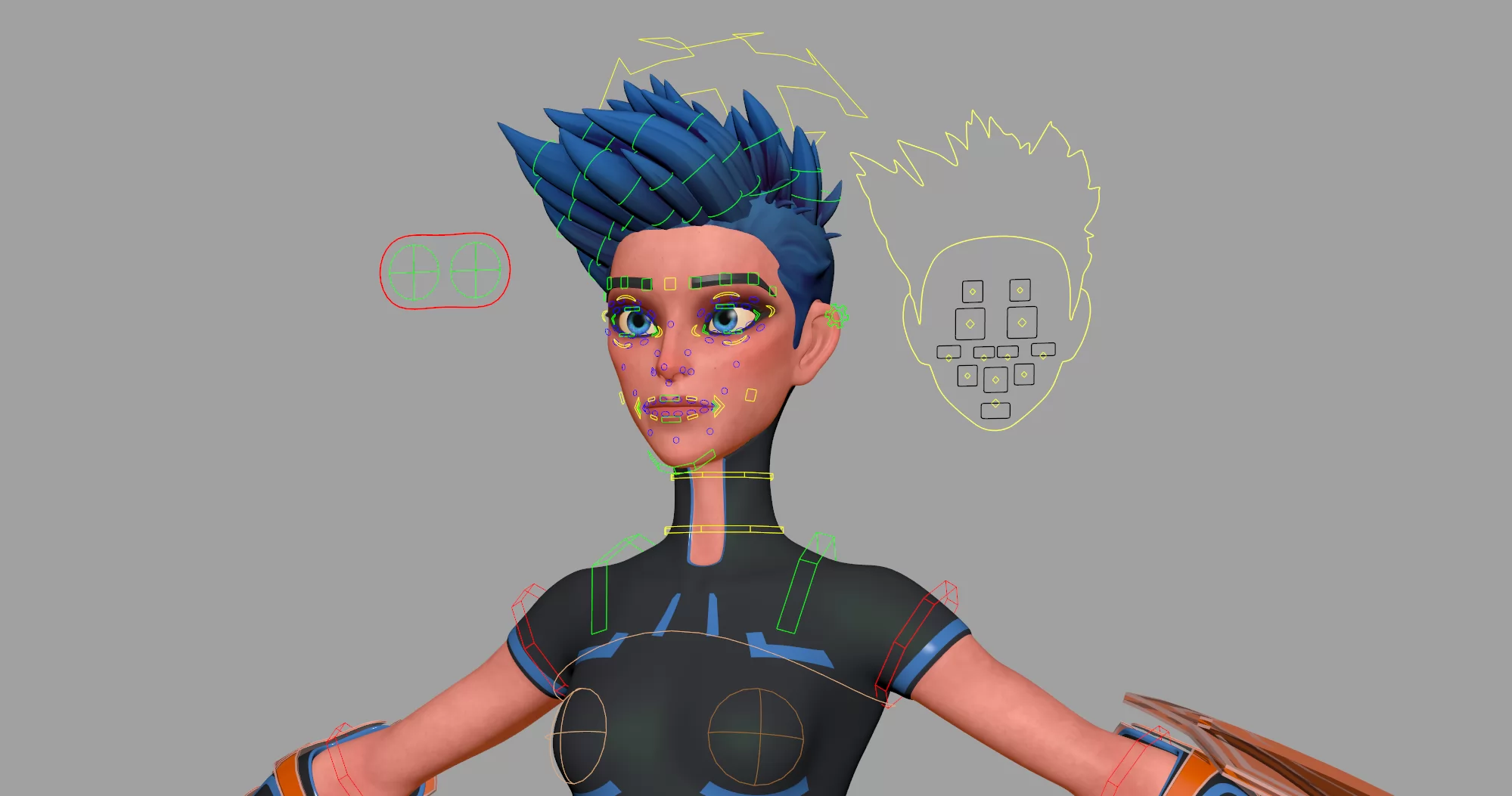 新版 维奥莱特 Maya (2020+) 模型带绑定贴图武器