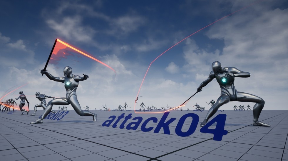 UE4虚幻5 Rapier Anim Set 剑客人物挥舞剑攻击百种动画