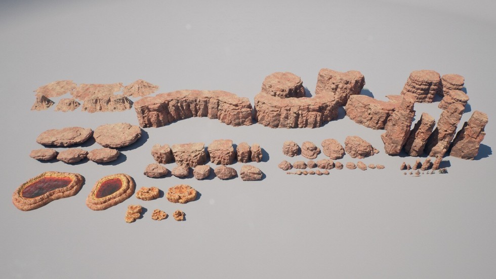 UE5虚幻5.5 Scifi Desert Biome 科幻沙漠生物群落场景