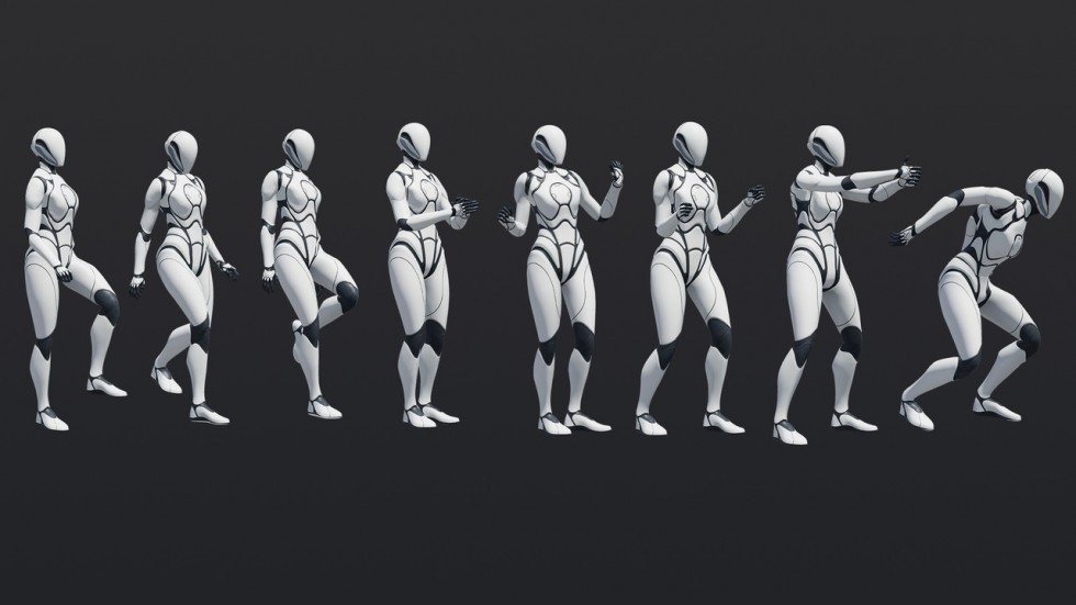  五十个女性动作动画包