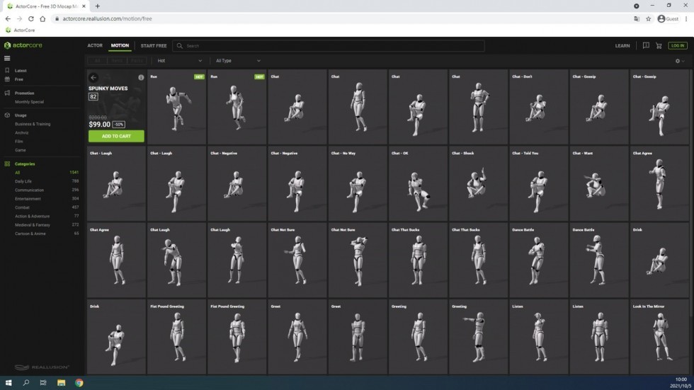 UE4虚幻5 ActorCore Spunky Moves 82个工作室动捕演员动画